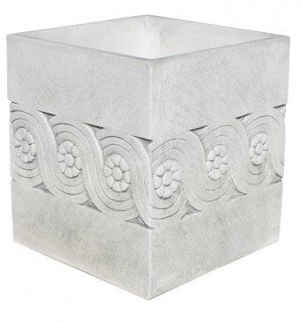 AnaParra Jardinera Cuadrada Moderna en hormigón aligerado para Exterior Cenefa 45X45X53cm. Natural Gris