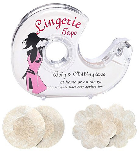 Woboren Femme Fashion Tape Ruban Adhésif Peau Double Face Pour invisible pour lingerie Vêtements femmes chemise soutien-gorge avec couvercle de mamelon (5 mètre, one color)
