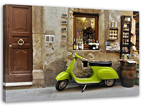 Feeby. Wandbild - 1 Teilig - 60x80 cm, Leinwand Bild Leinwandbilder Bilder Wandbilder Kunstdruck, SCOOTER, TOSCANA, BRAUN