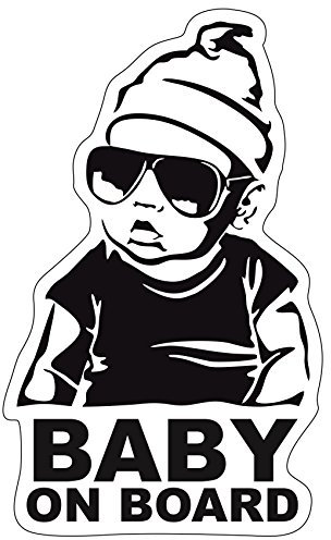 Baby on Board Aufkleber 12x7cm Auto Sticker -Finest Folia Autoaufkleber UV- Wetterfest Wasserfest Hangover R042 (Junge, Baby on Board)