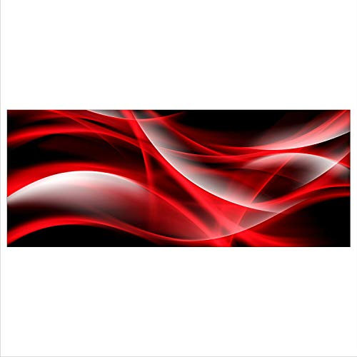 decorwelt Glasbild 125x50 XL Abstrakt Rot Panorama Wandbild Glasbilder Modern Deko Glas