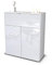 Stil.Zeit Highboard Giulia, Korpus Weiss matt, Front Hochglanz-Design Weiß (92x108x35cm), Push-to-Open Technik & Leichtlaufschienen