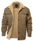 EKLENTSON Herren Winterjacke Militär Cargo Jacke Winter Fleecejacke Warme Freizeitjacke Winddichte Cargojacke mit Innentaschen, Khaki M