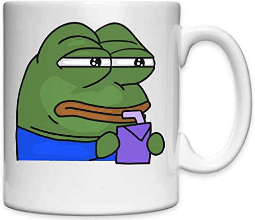 Pepe The Frog Drinking Juice Weiße Keramiktasse Weiß One Size