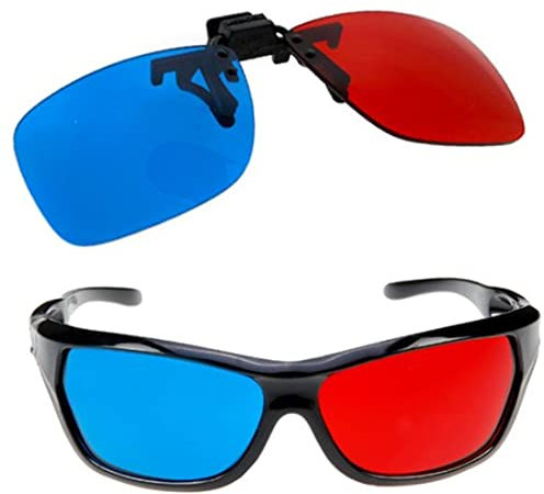 Rotblaue Gläser 3D-Sichtgläser rot-blau 3D-Gläser, 3D-Filmgläser mit Clip auf Glasspiel DVD Blue Rot Objektiv für Home Cinema 3D Sichtgläser, rot Blaue Gläser, Anaglyph 3D-Brille