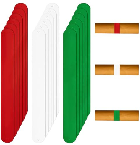 ZUYYON Geschenkpapier-Rollenhalter mit Silikonüberzug und Metallstreifen, 2,5 x 22,9 cm, für Poster, Geschenkverpackungen, Weiß, Rot, Grün, 18 Stück