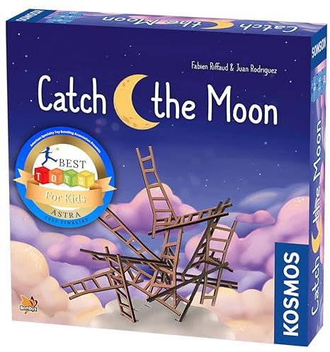 Thames & Kosmos Atrapa la Luna, Juego caprichoso de apilamiento de escaleras, Juegos Familiares para la Noche de Juegos, Juegos para Adultos y niños, para 1 a 6 Jugadores, a Partir de 8 años