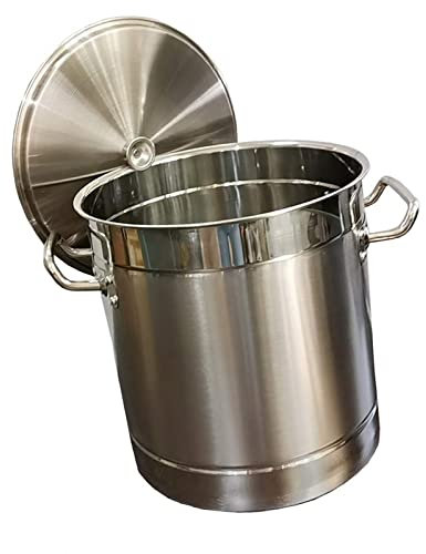 THEGA Marmite À Soupe - Casserole À Soupe, Marmite À Soupe Commerciale/Domestique en Acier Inoxydable 304 avec Couvercle, pour Cuisinière À Gaz/cuisinière À Induction (15-80L) (Size : 40L)