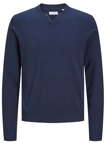 JACK & JONES Knitted Pullover Plain Knitted Pullover Navy Blazer, M