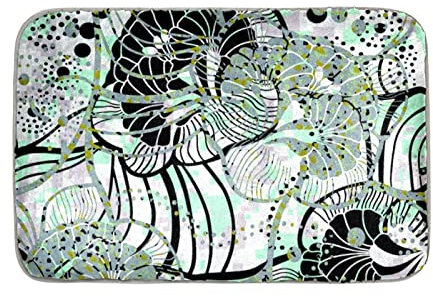 Evernever Moderner Plüsch-Teppich für den Innenbereich, weich, rutschfest, Fußmatte, Bodenmatte, Schlafzimmer, Büro, Wohnzimmer, Teppich, Küchenmatte, Teppich, 88,9 x 61 cm (Halluzinationen)