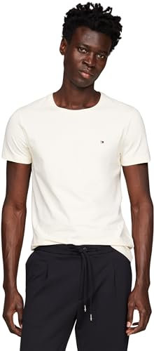 Tommy Hilfiger Men Short-Sleeve T-Shirt Crew Neck, White (Calico), XXL