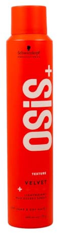 Schwarzkopf Professional OSiS Velvet Wax Effect Hairspray Soft Definition Natural Shine Non Greasy Non Sticky Formula Light Hold 200 ml