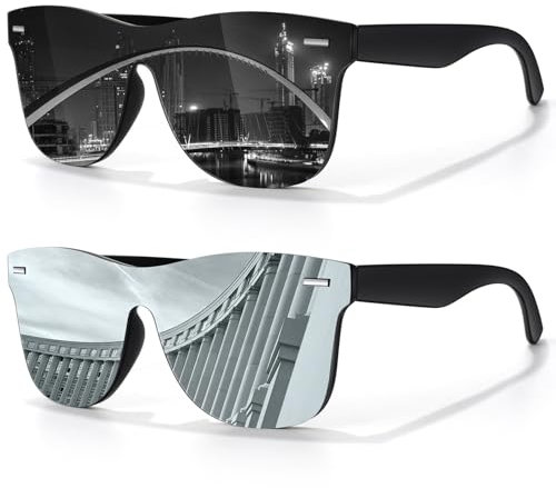 LINVO Sonnenbrille Herren Damen Polarisiert Klassisch Verspiegelt Modisch UV400 Schutz Unisex Brille für Autofahren Reisen
