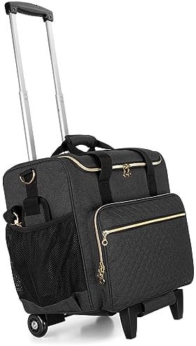 Luxja Sac à roulettes pour Professeur avec Chariot Détachable, Sac de Transport pour Enseignant, Noir