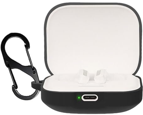 GIOPUEY Cover Compatibile con Xiaomi Redmi Buds 5, Cilicone Custodia, Ultrasottile Case Cover, Antiurto, Resistente ai Graffi - Nero