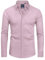 DEMEANOR Chemise à manches longues pour homme - Coupe ajustée - Infroissable - Chemise de loisirs, Violet/gris, L