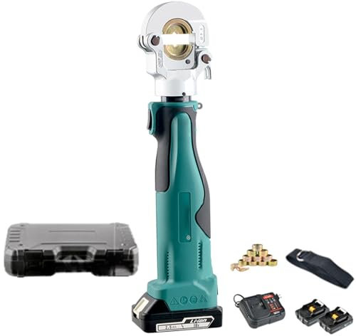 AmnoOL Rechargeable Electric Crimping Tool,10-300mm² Portable Battery Powered Crimping Tool, With 12 Pairs Dies Hydraulic Crimper For Cable,Oled Display Terminal Crimping Plier