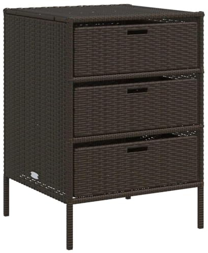 vidaXL Gartenschrank Braun 55x59x80 cm Poly Rattan