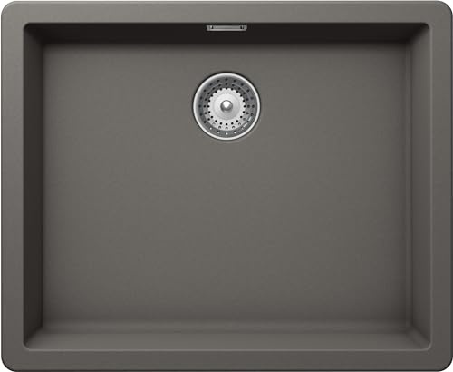 SCHOCK | Küchenspüle Galaxy N100LU 1 Becken mit Haken unter dem Spülbecken inklusive, Material ®Cristadur, Silverstone, 530 x 430 mm