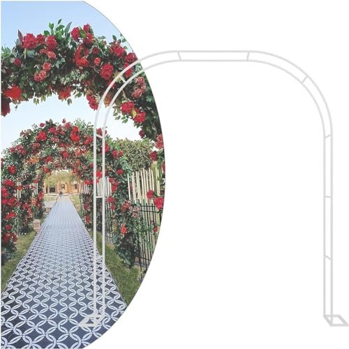 SEVSO Gartenbogen Rankhilfe Rosenbogen 240Cm 180Cm 140Cm 120Cm Breit Alle Rankpflanzen Rankbogen Spalier,Weiß,W1.8M*H2.2M