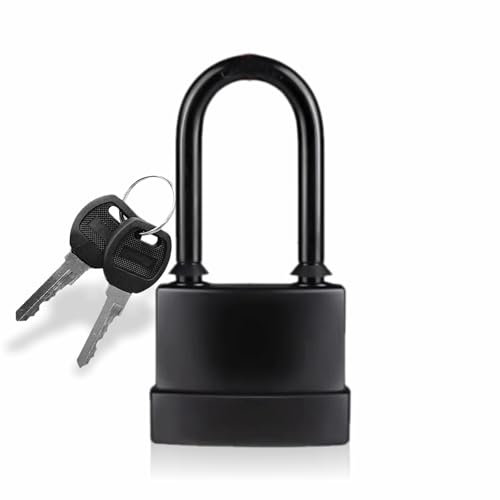 LORD C Cadenas d'extérieur robuste et étanche à anse longue avec 2 clés, serrure de sécurité en acier de haute sécurité, serrures de 45 mm pour hangar, garage, portail de jardin, chaîne de porte, sécu