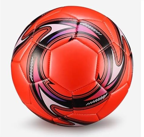 Gehanico Ballon de Football Enfants Adultes Portable en Plein air PU en Cuir Balle Enfants Competition Professionnelle de Foot Professionnels Sport d'entraînement (Rouge)