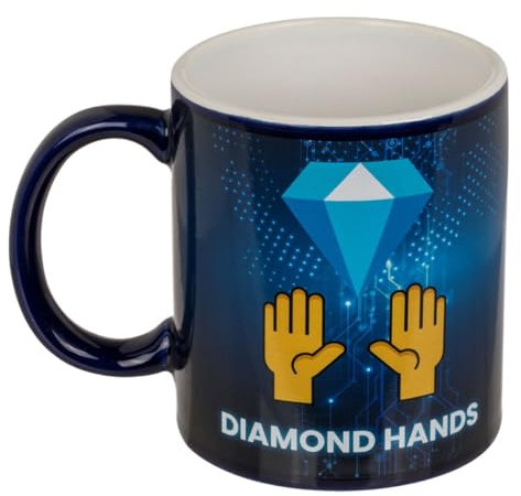 'Diamond Hands' Tasse im Krypto und Trading Design 300ml inkl. Geschenkkarton