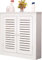 XBDLYQBD White Modern Radiator Cover Heating Storage Shelf Organizer, With 2 Doors And Modern Vertical Grill Slats Living Room Home Decor