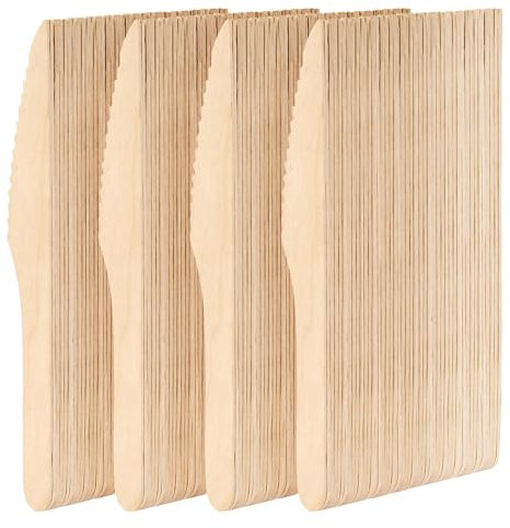 MATANA 1000 Premium Holzmesser für Partys, Kindergeburtstag, Picknick & Mehr - Stabil, Kompostierbar, Umweltfreundlich, Biologisch Abbaubar