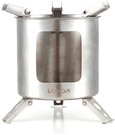 Lixada Edelstahl Holzofen Klapp Picknick Camping Herd Outdoor Camping Ausrüstung