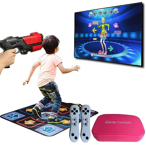Damcoola Retro Game Console with 900+ Classic Games, 200+ Dance Songs, AR Gun Toy & TV Plug&Play Controllers for Kids & Adults Age 3+