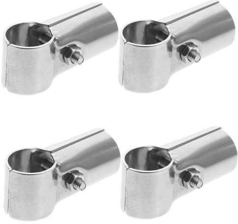 Set di 4 fascette a T in acciaio inox, morsetti per recinzione, supporto per tubi da 25 mm, per recinzione a rete , fascette per tubi inclusi e dadi, ideali per