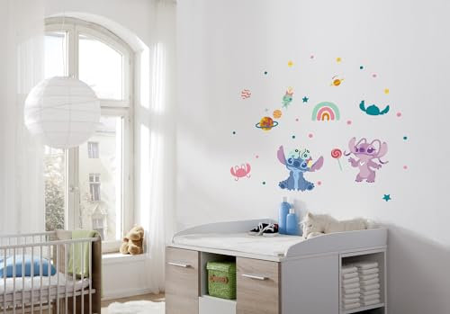 Komar Wandtattoo - Stitch World - Größe 50 x 70 cm - Disney, Wandsticker, Kinderzimmer, Aufkleber, Bunt