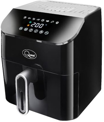 Quest 33869 4.5L Air Fryer/Digital Touch Controls/Non-Stick Detachable Food Basket / 30 Minute Timer/Cool Touch/Auto-Shut Off / 1350W