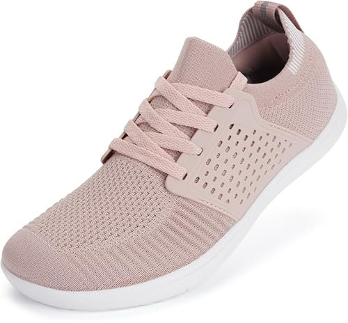 WHITIN Barfuss Schuhe Barfußschuhe Damen Barfuß Breite Weit Barfussschuhe Knit Barefoot Shoes Women Sneaker Fraun Traillaufschuhe rutschfest Sommer Rosa 39 EU