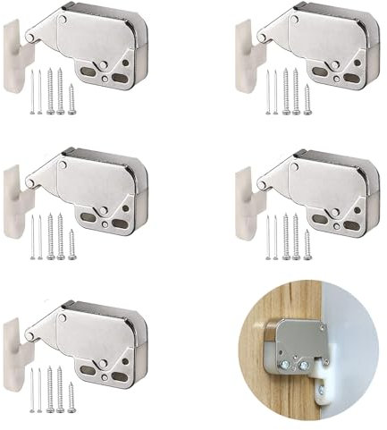 5 stück drucktüröffner,türschnapper,schnapper,federschnäpper,push to open türöffner,schnappverschluss,push to open türöffner,mini automatische federverriegelung,verriegelung für küchenschrank