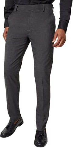 Burton Mens Smart Slim Suit Trousers (32R) (Charcoal)