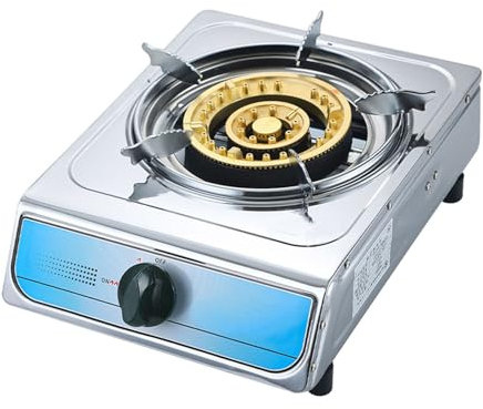 Tragbarer Gasherd Brenner mit Flammenschutz für Zuhause, Camping, Garten, Catering, LPG, Gasherd, 5 kW/17060BTU Wärmebelastung