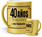 Tazas Originales | 40 Años Forjando Mi Historia | Sorpresa de 40 Cumpleaños | Mensaje Auténtico | Cerámica Purpurina Oro | Tazas de Café, Té o Infusiones | Tazas Hombre Feliz Cumpleaños | 350 ML