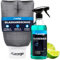 LICARGO Scheiben Set - 1x Carbon Handschuh - 1x Glasreiniger (750ml) - Microfaser Glashandschuh für kristallklare Autoscheiben - kraftvoller Auto Scheibenreiniger innen und außen