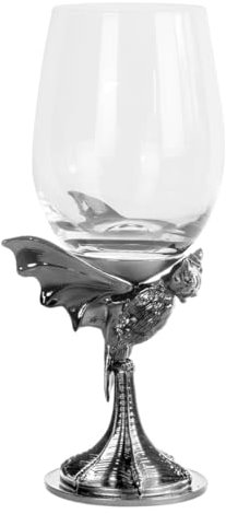 horror-shop.com Gothic Heritage Weinglas mit silberner Fledermaus 500ml