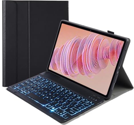 leleyo Case with Keyboard Backlit for Lenovo Tab Plus 11.5 inch Folio Case with Removable Wireless Bluetooth Keyboard Backlit for Tab Plus 11.5 2024, Black