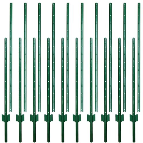 Thealyn U-Pfosten Set 10 Stück 213 CM für Gartenzäune Zaunpfosten, Robuste Metallpfosten Stahl für Hühnerställe, Gärten, Gärtnereien