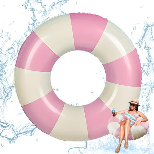 Gonfiabile Anello da Nuoto, Salvagente, Semplice Anello da Nuoto Scozzese, Ø 75 cm, per Decorazioni per Feste in Piscina, Spiaggia, Accessori per Feste All'Aperto (pink)
