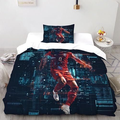 SOJFGSNAJ Rotes Trikot Bettdeckenbezug Totem Mädchen Mikrofaser Bettwäsche Bettwäsche Aus Microfaser -Bettdeckenbezug Set Mit Reißverschluss Single（135x200cm）