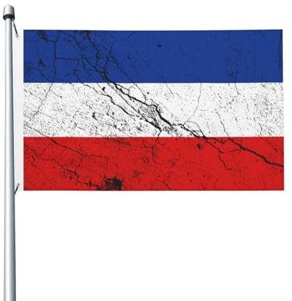 Bandera de Yugoslavia con efecto texturizado para exteriores, 90 x 150 cm, de poliéster resistente de doble cara, ideal para el hogar, el patio, festivales, decoración de jardín al aire libre, bandera