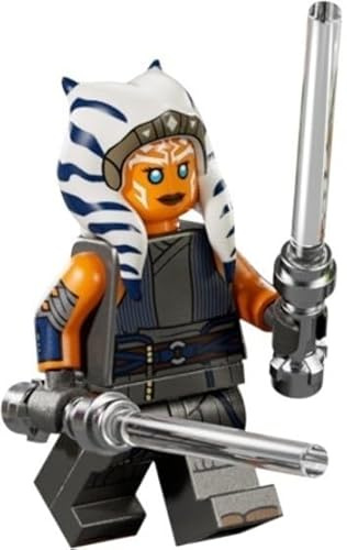 LEGO Star Wars Jedi Ahsoka Minifigure with Dual Clear Lightsabers