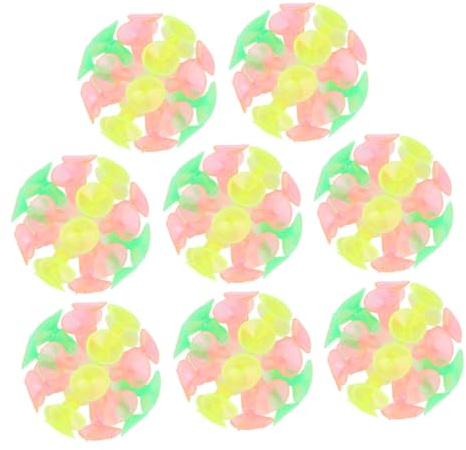 BESTonZON 8 Pièces Balles à Ventouses pour Garçon Fille Dinteraction Ludique et Balle Rebondissante Portable pour Jeu Intérieur et Extérieur Cadeau Éducatif pour Garçons et Filles