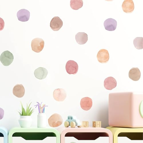 36 Stück bunte Kreise Wandtattoo Set für Babyzimmer und Kinderzimmer, selbstklebende Aufkleber mit Punktenmuster, DIY Dekoration für Jungen- und Mädchenzimmer, mehrfarbig