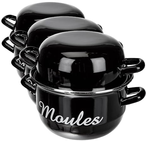 BAUMALU 312852 Peinte Marmite, Noir (Lot de 3)
